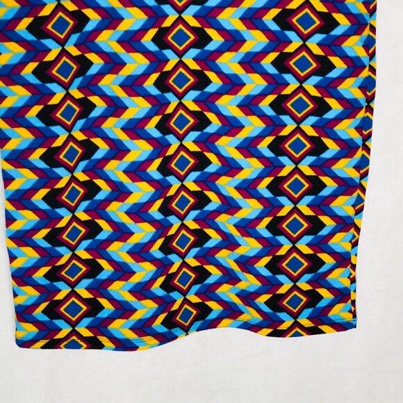 LulaRoe cassie skirt graphic multi color stretch pencil medium READ NEW - Picture 5 of 5